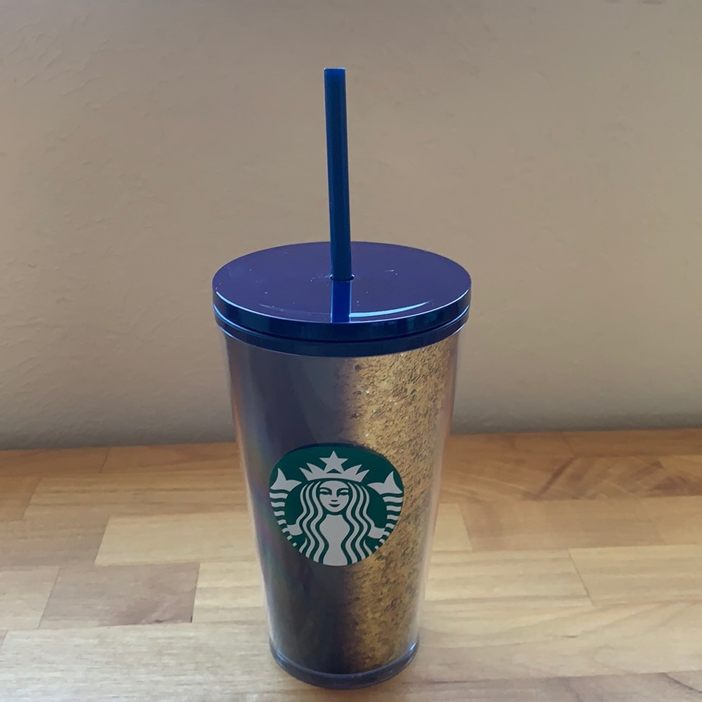 STARBUCKS  Black/Gold Glitter Tumbler